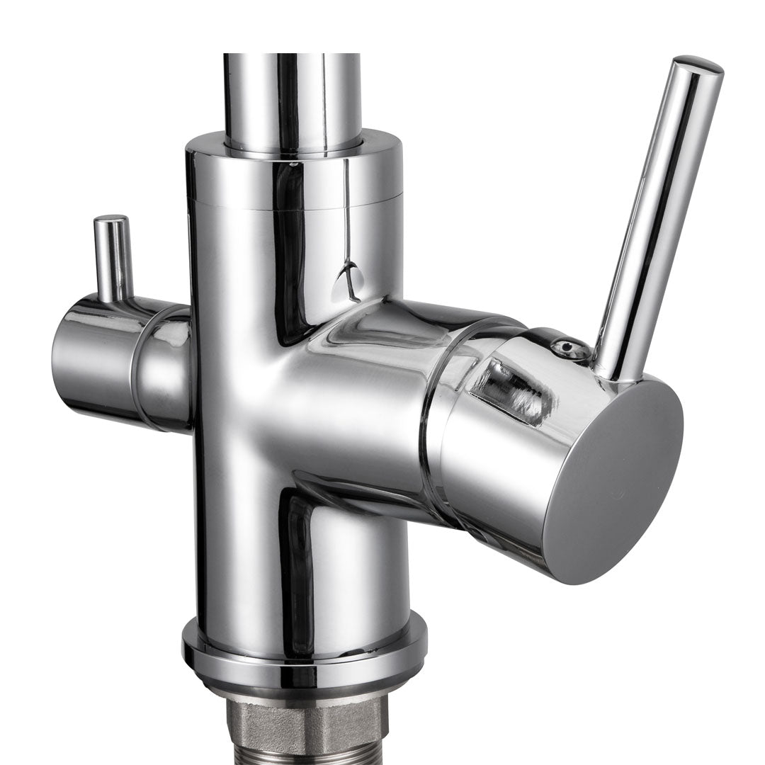 Grifo de 3 vías curvo para purificador bajo mesada