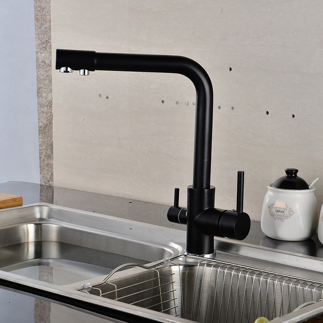 Grifo de 3 vías recto para purificador bajo mesada