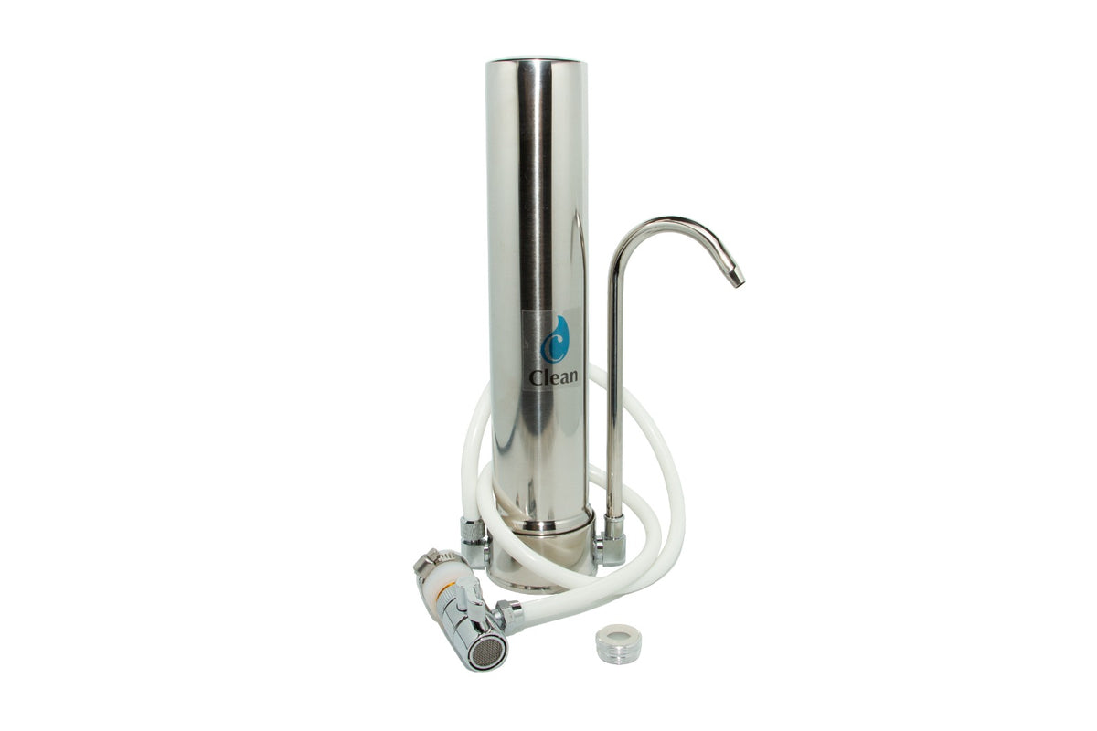 Purificador sobre mesada acero inoxidable Clean