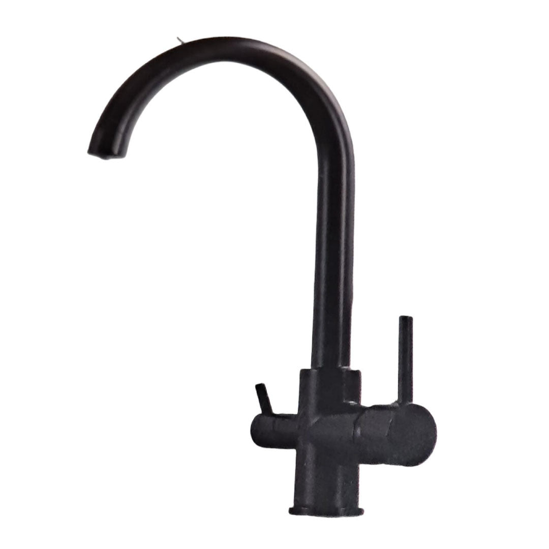 Grifo 3 vías negro curvo para purificador bajo mesa (COD: SW-7605BL)